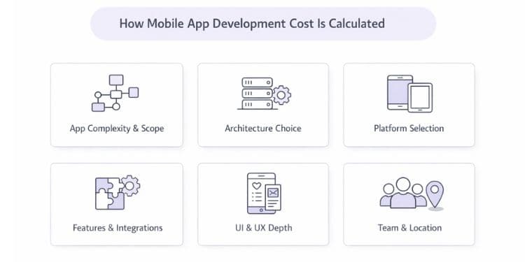 An image that represent the calculation of app development