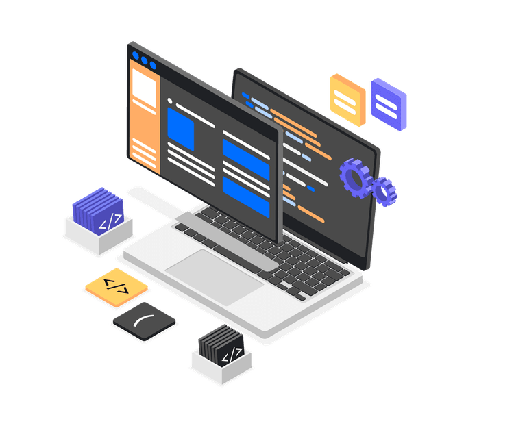 An intro image for a hire page about hiring software team from India ( Code B)