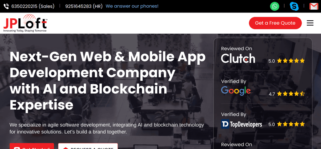 a snapshot of the company mentioned under the list of top best hybrid app development companies from India in 2025