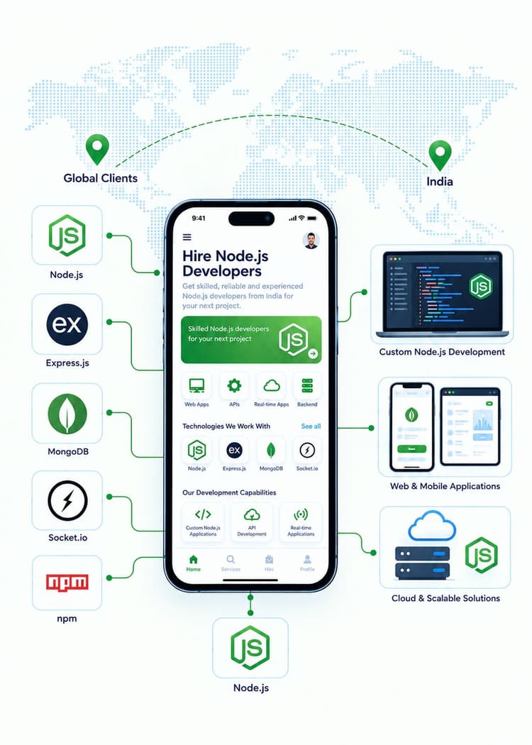 Global Node.js Developer Hiring Infographic